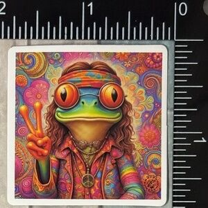 🌀10/$10🌀 Psychedelic Frog Reusable Waterproof Vinyl Sticker Decal